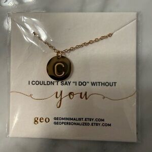 Gold C Initial Necklace 20.5 in chain